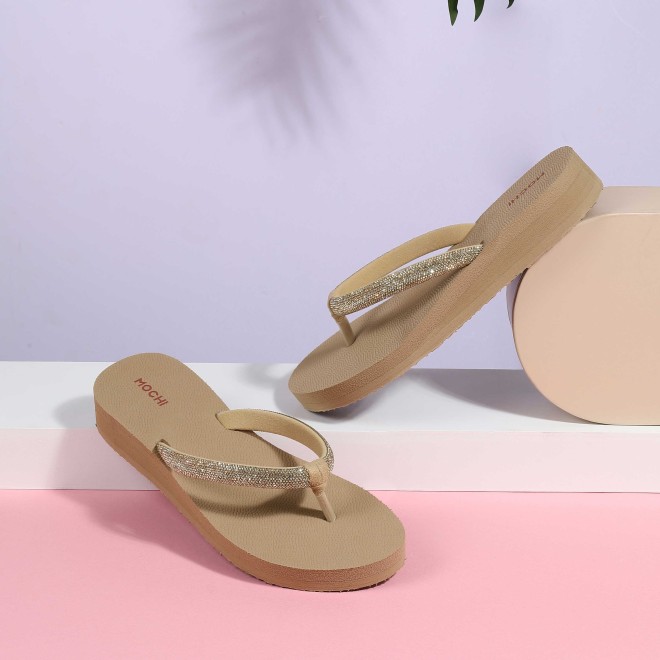 Women Beige Casual Slippers