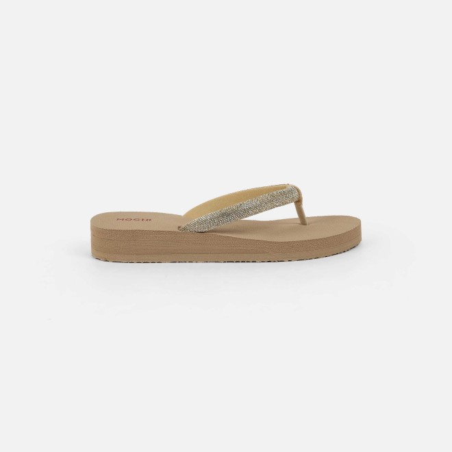 Mochi Women Beige Casual Slippers (SKU: 32-1487-20-36)