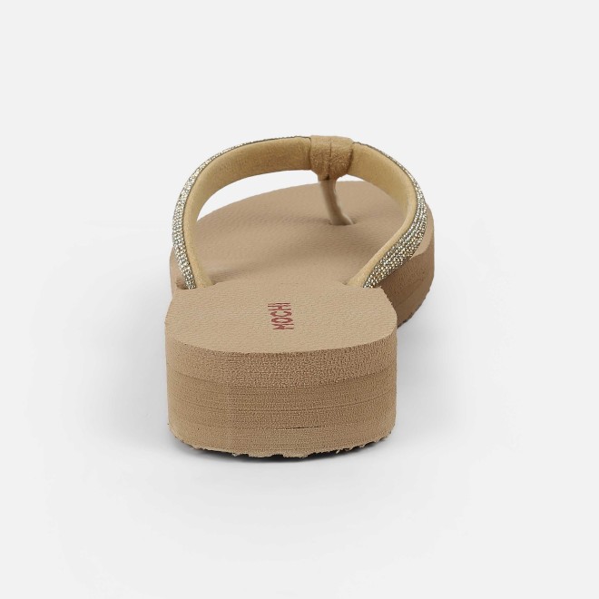 Mochi Women Beige Casual Slippers (SKU: 32-1487-20-36)