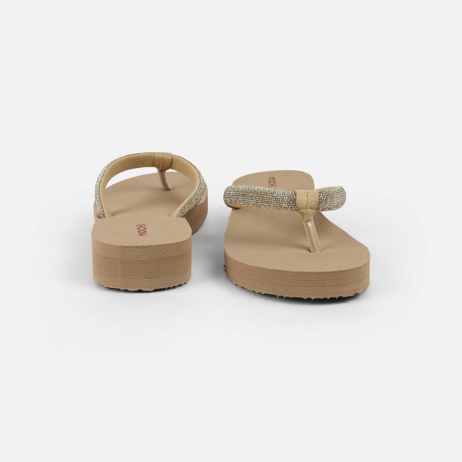 Mochi Women Beige Casual Slippers (SKU: 32-1487-20-36)