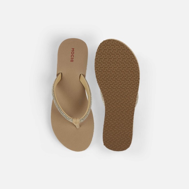 Mochi Women Beige Casual Slippers (SKU: 32-1487-20-36)