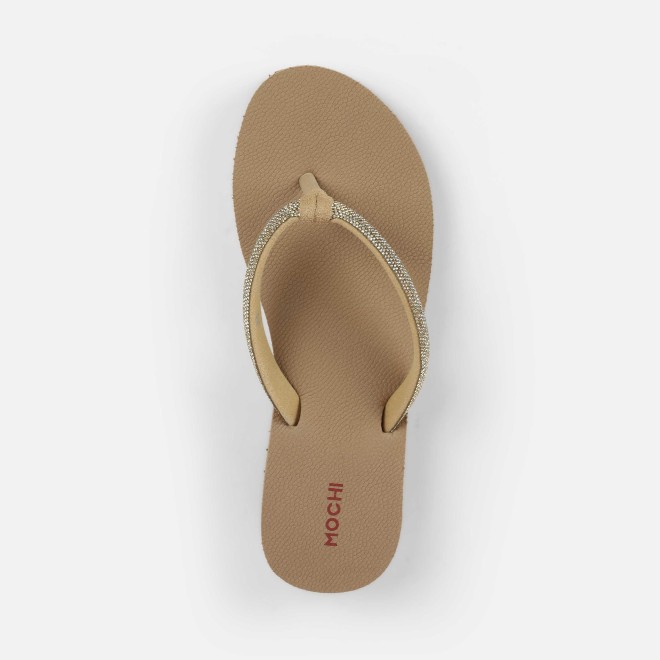 Mochi Women Beige Casual Slippers (SKU: 32-1487-20-36)