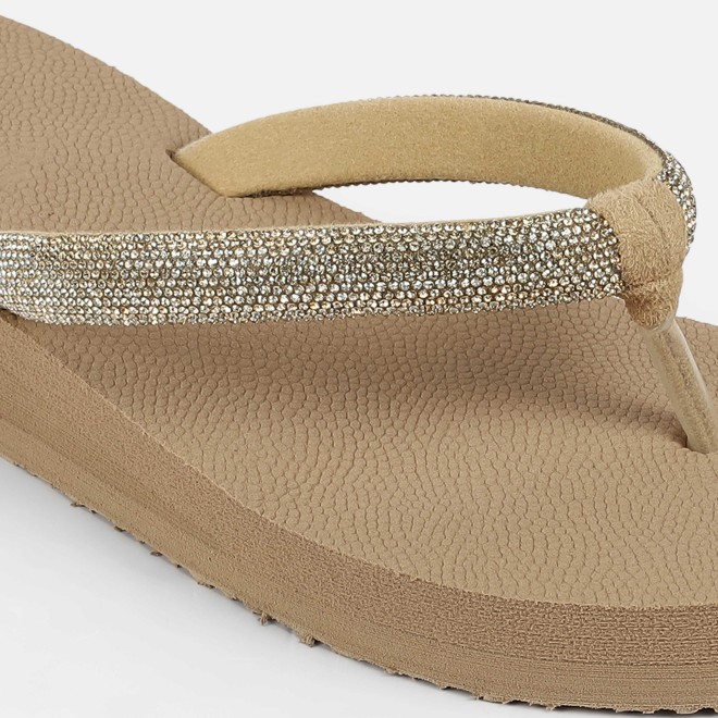Mochi Women Beige Casual Slippers (SKU: 32-1487-20-36)