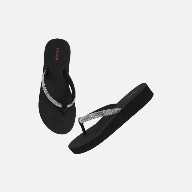 Mochi Women Black Casual Slippers (SKU: 32-1487-11-36)