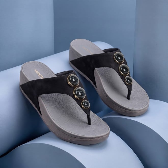 Mochi Women Black Casual Slippers (SKU: 32-1502-11-36)