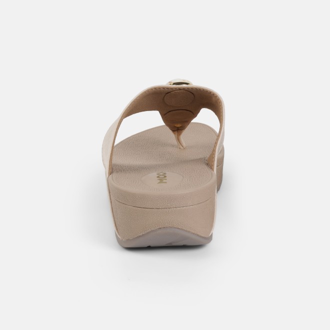 Mochi Women Beige Casual Slippers (SKU: 32-1502-20-36)