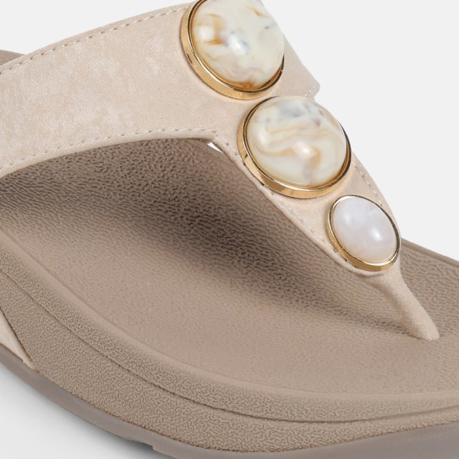 Mochi Women Beige Casual Slippers (SKU: 32-1502-20-36)