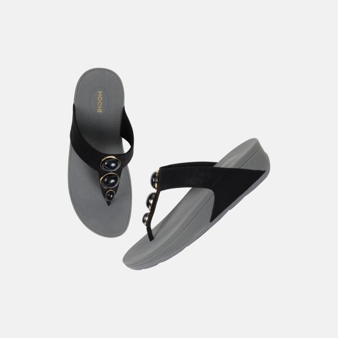 Mochi Women Black Casual Slippers (SKU: 32-1502-11-36)