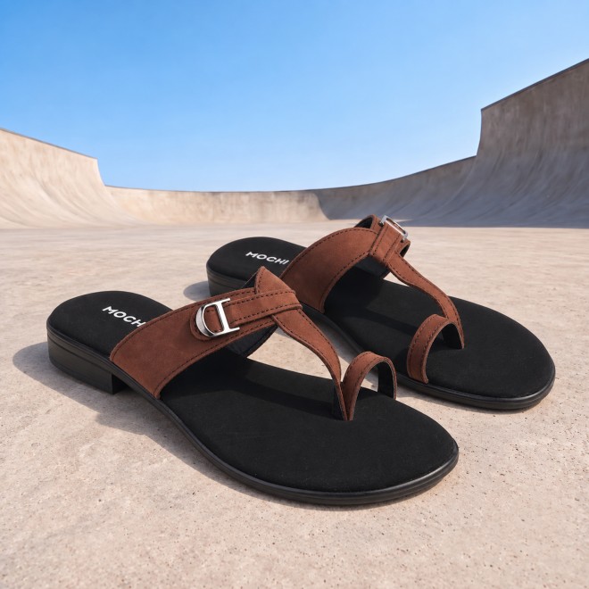 Mochi Women Brown Casual Slippers (SKU: 32-1503-12-36)