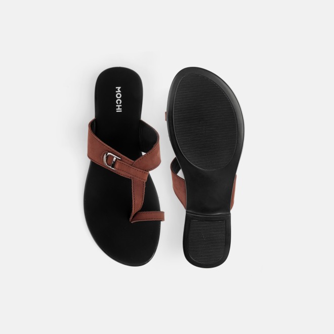 Mochi Women Brown Casual Slippers (SKU: 32-1503-12-36)