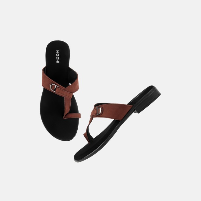 Mochi Women Brown Casual Slippers (SKU: 32-1503-12-36)