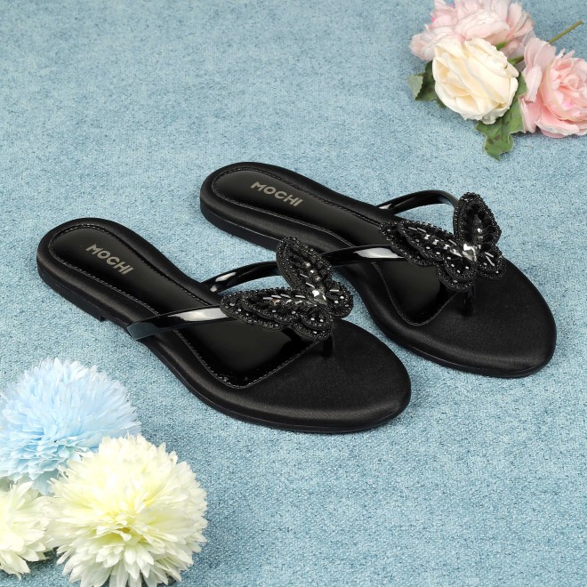 Women Black Casual Slippers