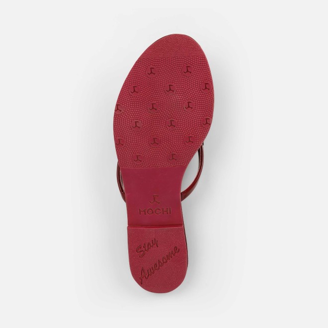 Mochi Women Maroon Casual Slippers (SKU: 32-1506-44-38)