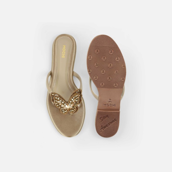 Mochi Women Antic-gold Casual Slippers (SKU: 32-1506-28-36)