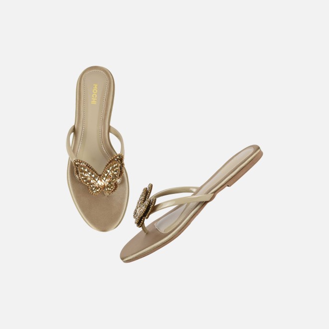Mochi Women Antic-gold Casual Slippers (SKU: 32-1506L-28-42)