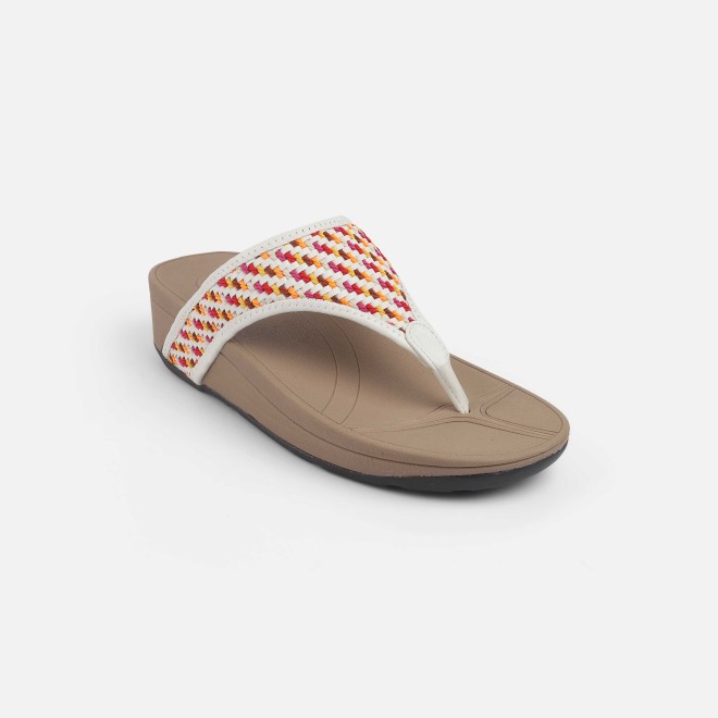 Mochi Women White-multi Casual Slippers