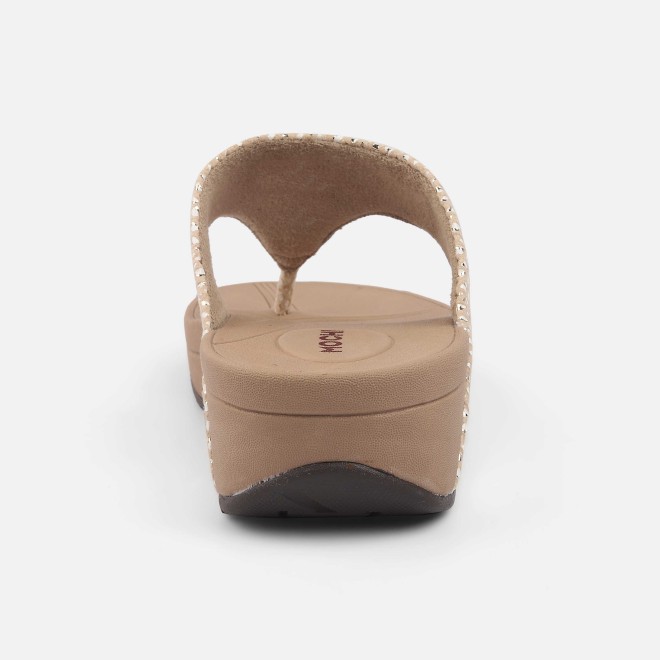 Mochi Women Beige Casual Slippers (SKU: 32-1512-20-37)