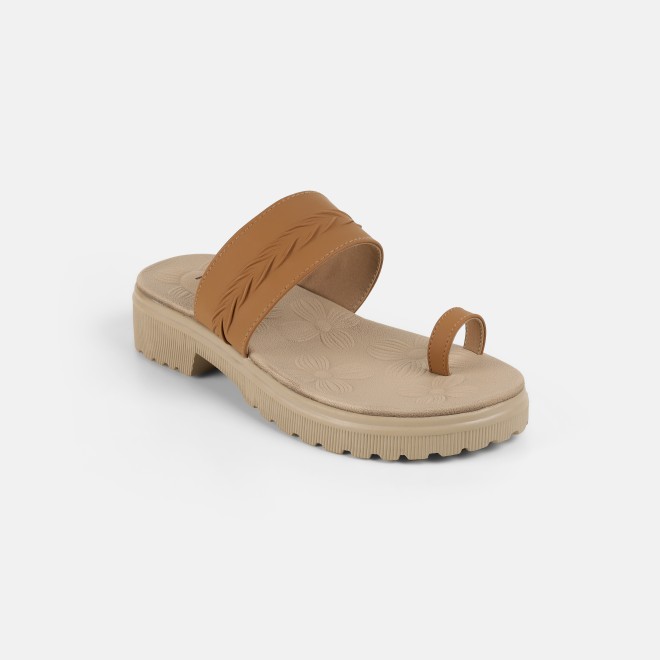 Mochi Women Tan Casual Slip Ons (SKU: 32-1529-23-36)