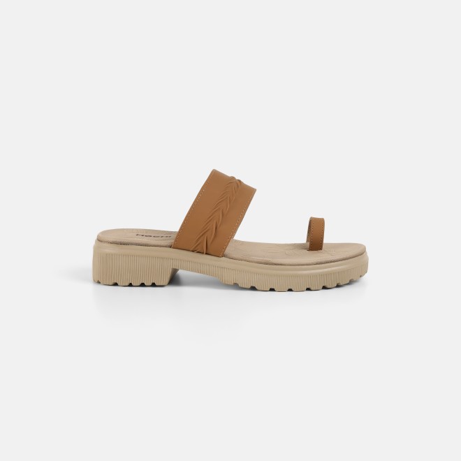Mochi Women Tan Casual Slip Ons (SKU: 32-1529-23-36)