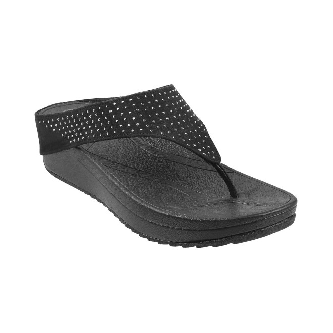 Mochi Women Black Casual Slippers (SKU: 32-1555-11-36)