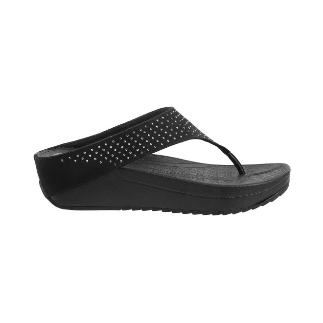 Mochi Women Black Casual Slippers (SKU: 32-1555-11-36)