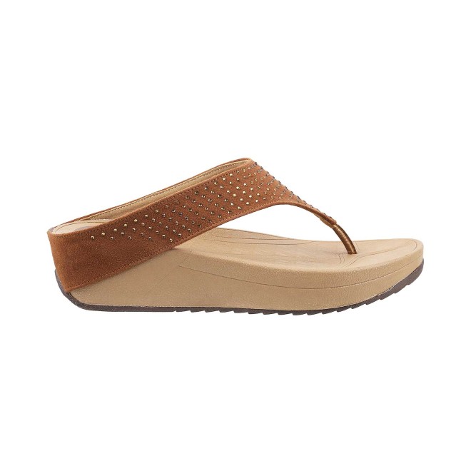 Mochi Women Tan Casual Slippers (SKU: 32-1555-23-36)