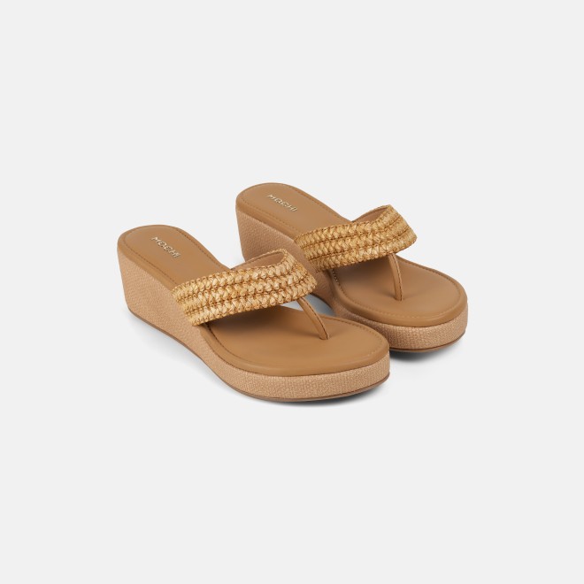 Mochi Women Beige-red Casual Slip Ons (SKU: 32-1562-89-36)
