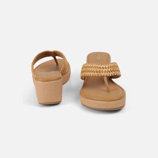 Mochi Women Beige-red Casual Slip Ons (SKU: 32-1562-89-36)