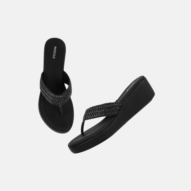 Mochi Women Black Casual Slip Ons (SKU: 32-1562-11-36)