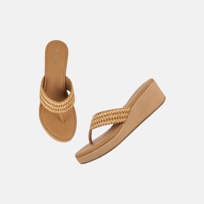 Mochi Women Beige-red Casual Slip Ons (SKU: 32-1562-89-36)