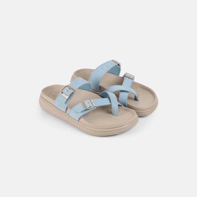 Mochi Women Light-blue Casual Slippers (SKU: 32-1572-32-37)