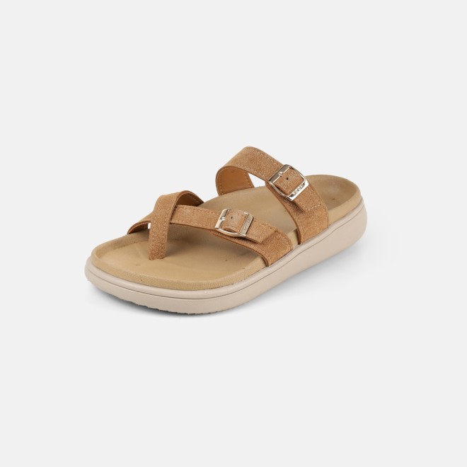 Mochi Women Tan Casual Slippers (SKU: 32-1572-23-36)