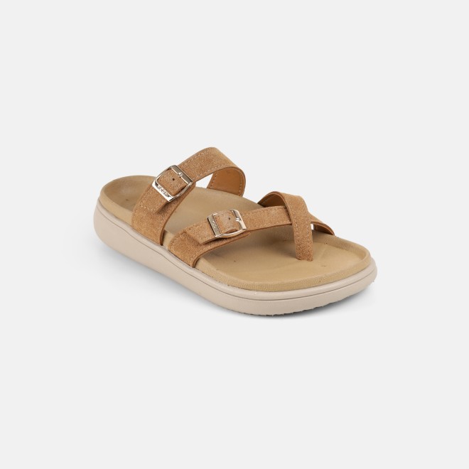 Mochi Women Tan Casual Slippers (SKU: 32-1572-23-36)