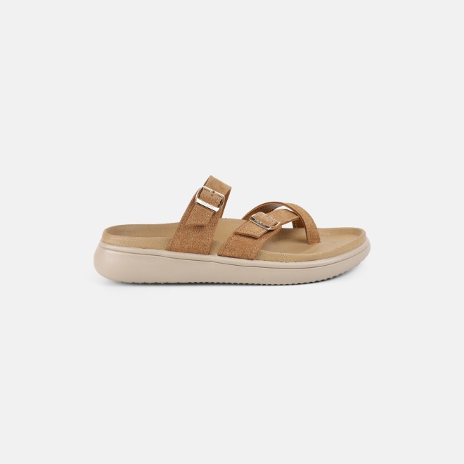 Mochi Women Tan Casual Slippers (SKU: 32-1572-23-36)