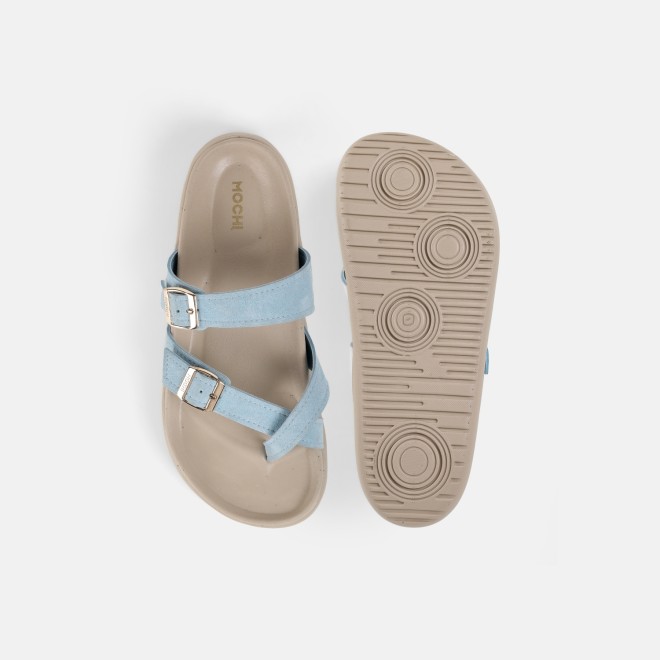 Mochi Women Light-blue Casual Slippers (SKU: 32-1572-32-37)