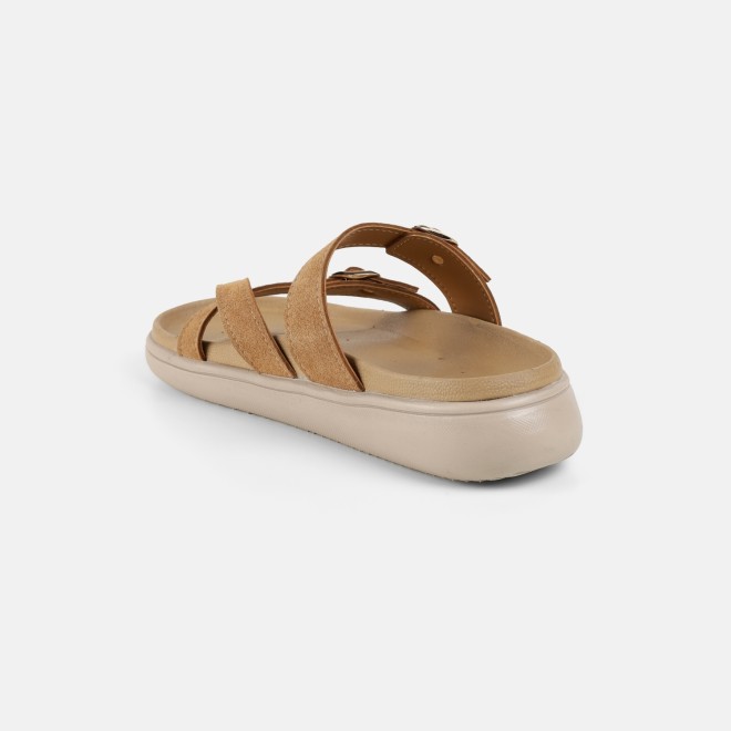 Mochi Women Tan Casual Slippers (SKU: 32-1572-23-36)
