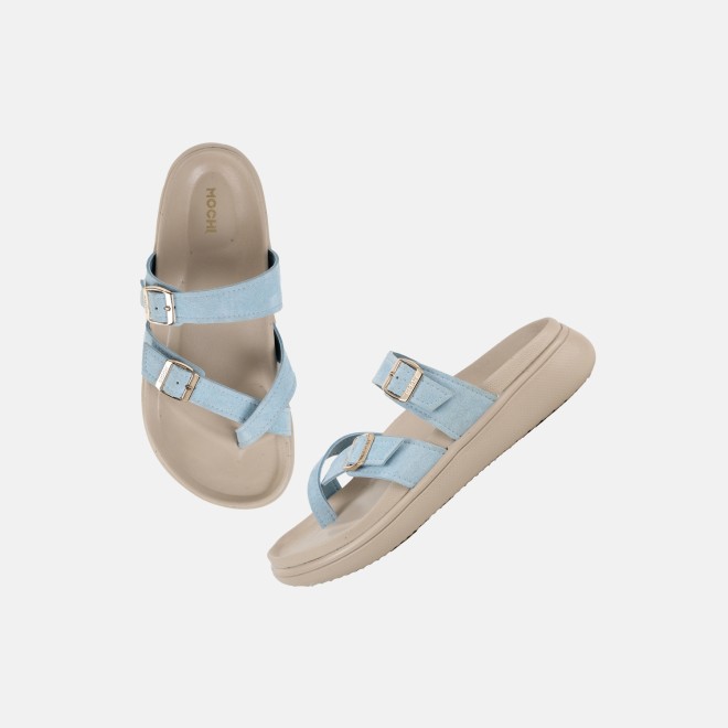 Mochi Women Light-blue Casual Slippers (SKU: 32-1572-32-37)