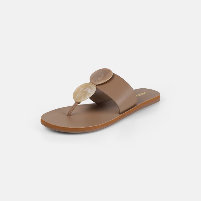Mochi Women Beige Casual Slippers (SKU: 32-1576-20-36)
