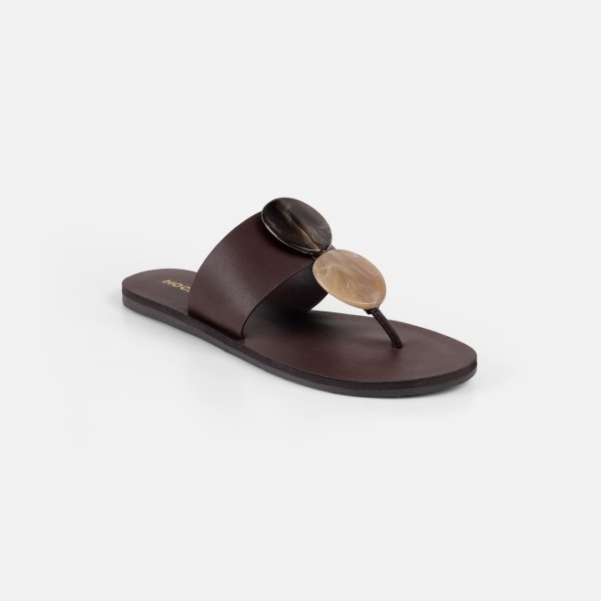 Mochi Women Brown Casual Slippers (SKU: 32-1576-12-36)