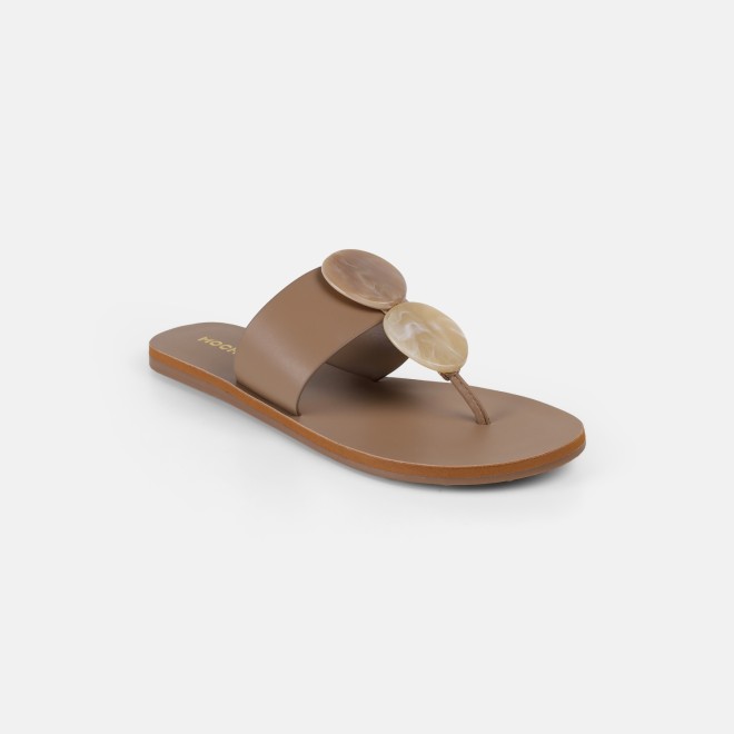 Mochi Women Beige Casual Slippers (SKU: 32-1576-20-36)