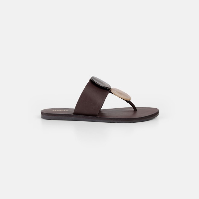 Mochi Women Brown Casual Slippers (SKU: 32-1576-12-36)