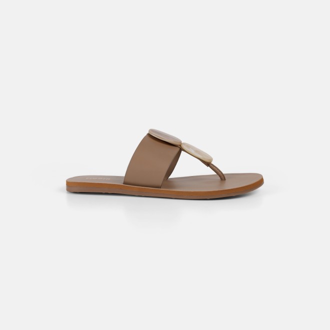 Mochi Women Beige Casual Slippers (SKU: 32-1576-20-36)