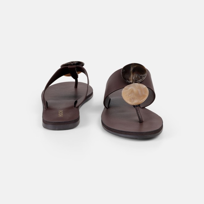 Mochi Women Brown Casual Slippers (SKU: 32-1576-12-36)