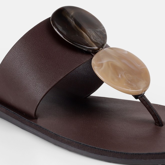 Mochi Women Brown Casual Slippers (SKU: 32-1576-12-36)