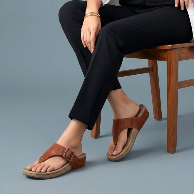 Mochi Women Tan Casual Slippers (SKU: 32-1598-23-36)