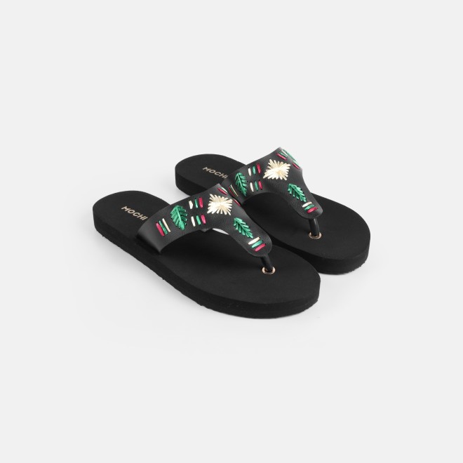 Mochi Women Black Casual Slippers (SKU: 32-1639-11-36)
