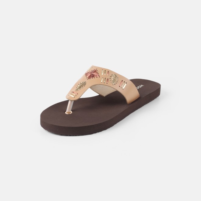Mochi Women Beige Casual Slippers (SKU: 32-1639-20-36)