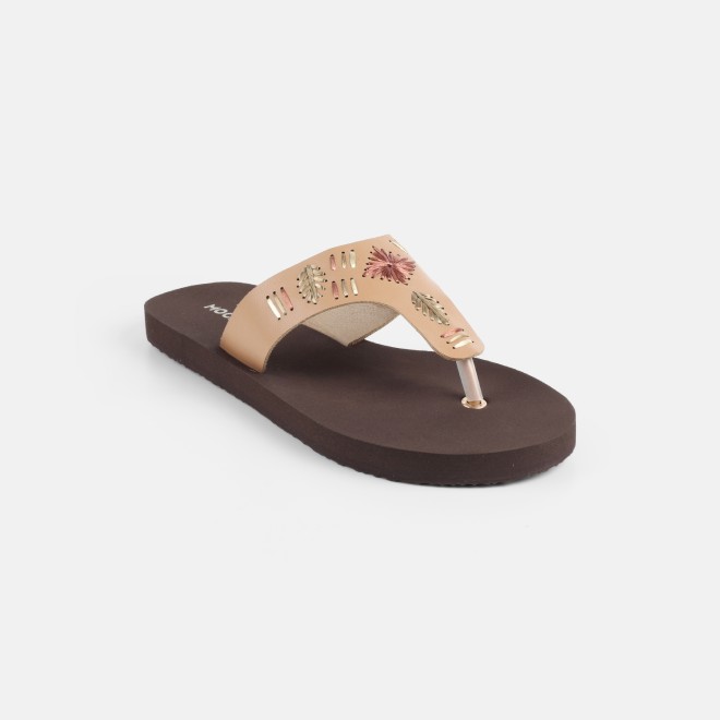 Mochi Women Beige Casual Slippers (SKU: 32-1639-20-36)