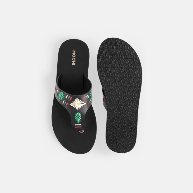 Mochi Women Black Casual Slippers (SKU: 32-1639-11-36)
