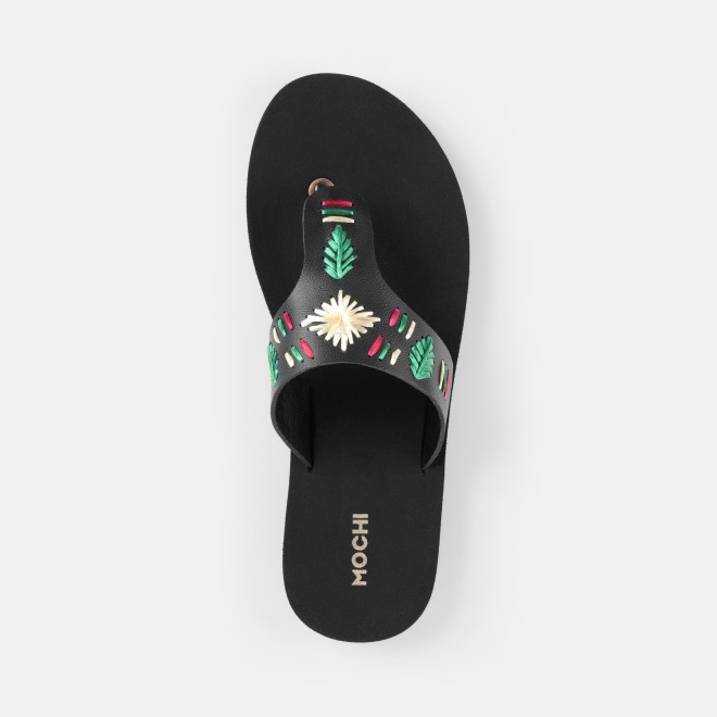 Mochi Women Black Casual Slippers (SKU: 32-1639-11-36)